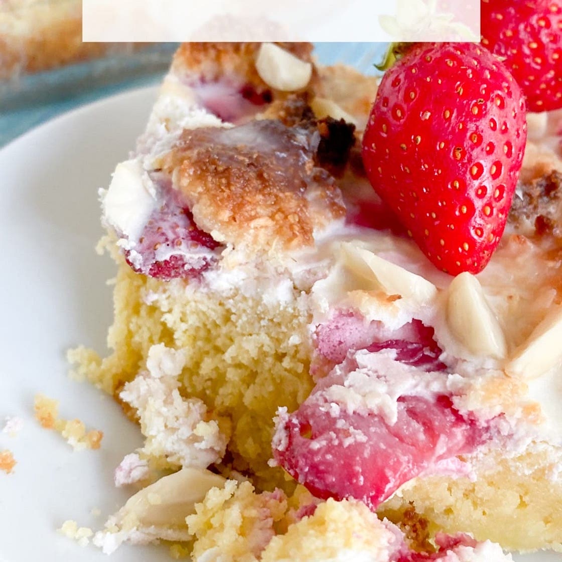 Keto strawberry coffee cake
