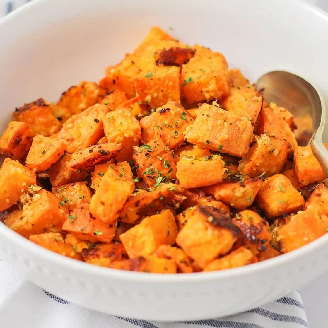 Roasted Sweet Potato Cubes