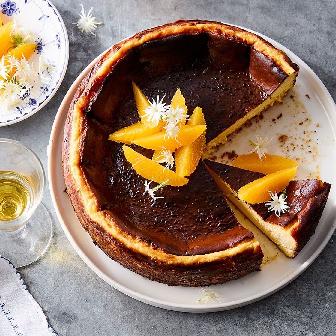 Burnt orange and ricotta cheesecake
