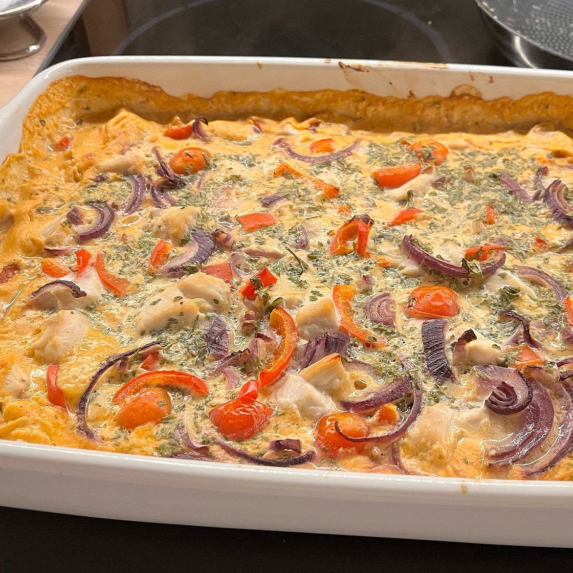 Ofen Hähnchen Sahne   