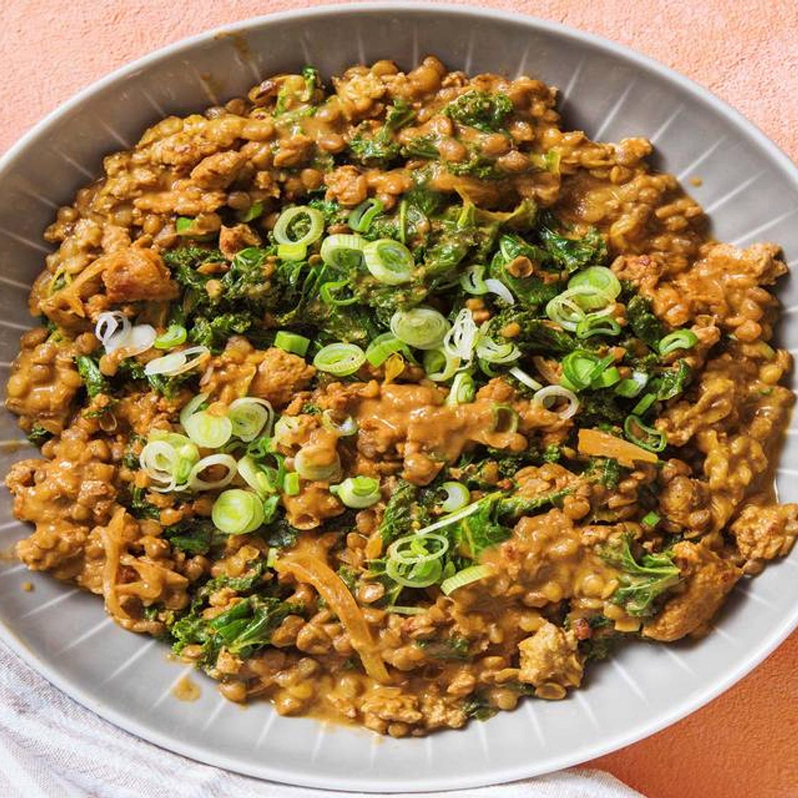 Pork and Lentil Curry with Naan Bread
