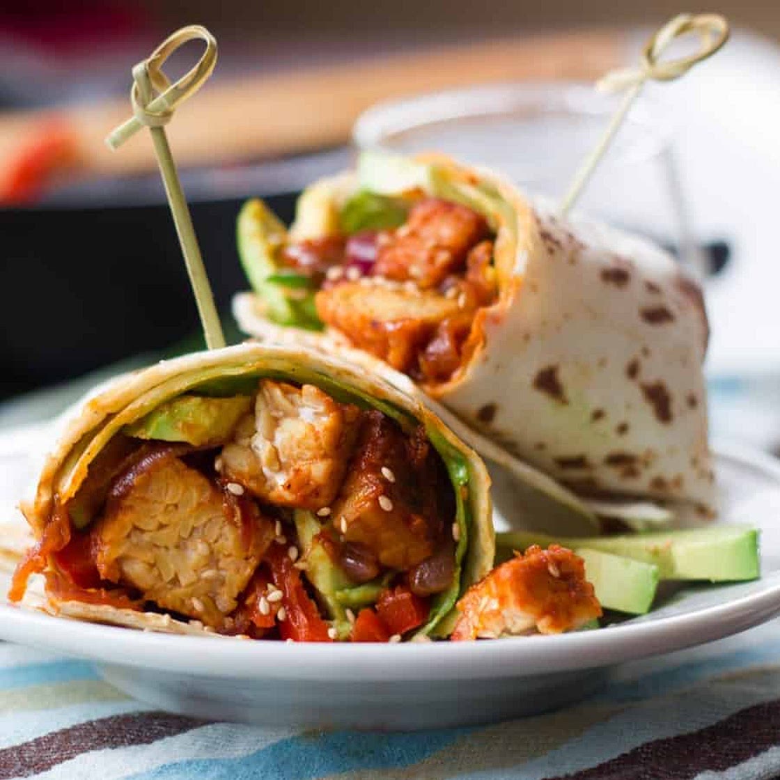 Korean Barbecue Tempeh Wraps