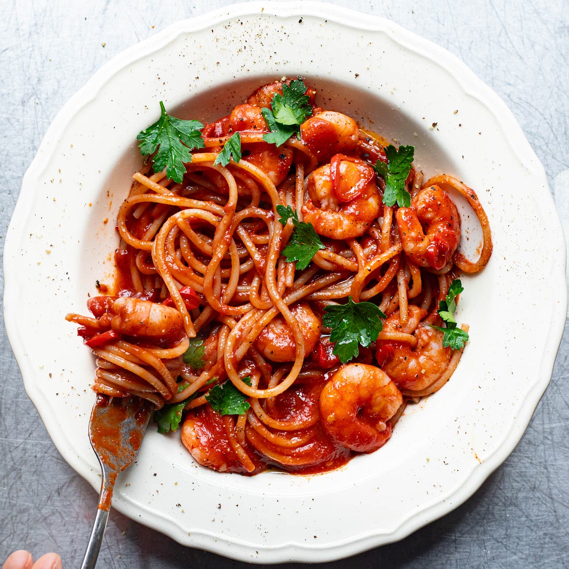 Saucy Prawn Pasta