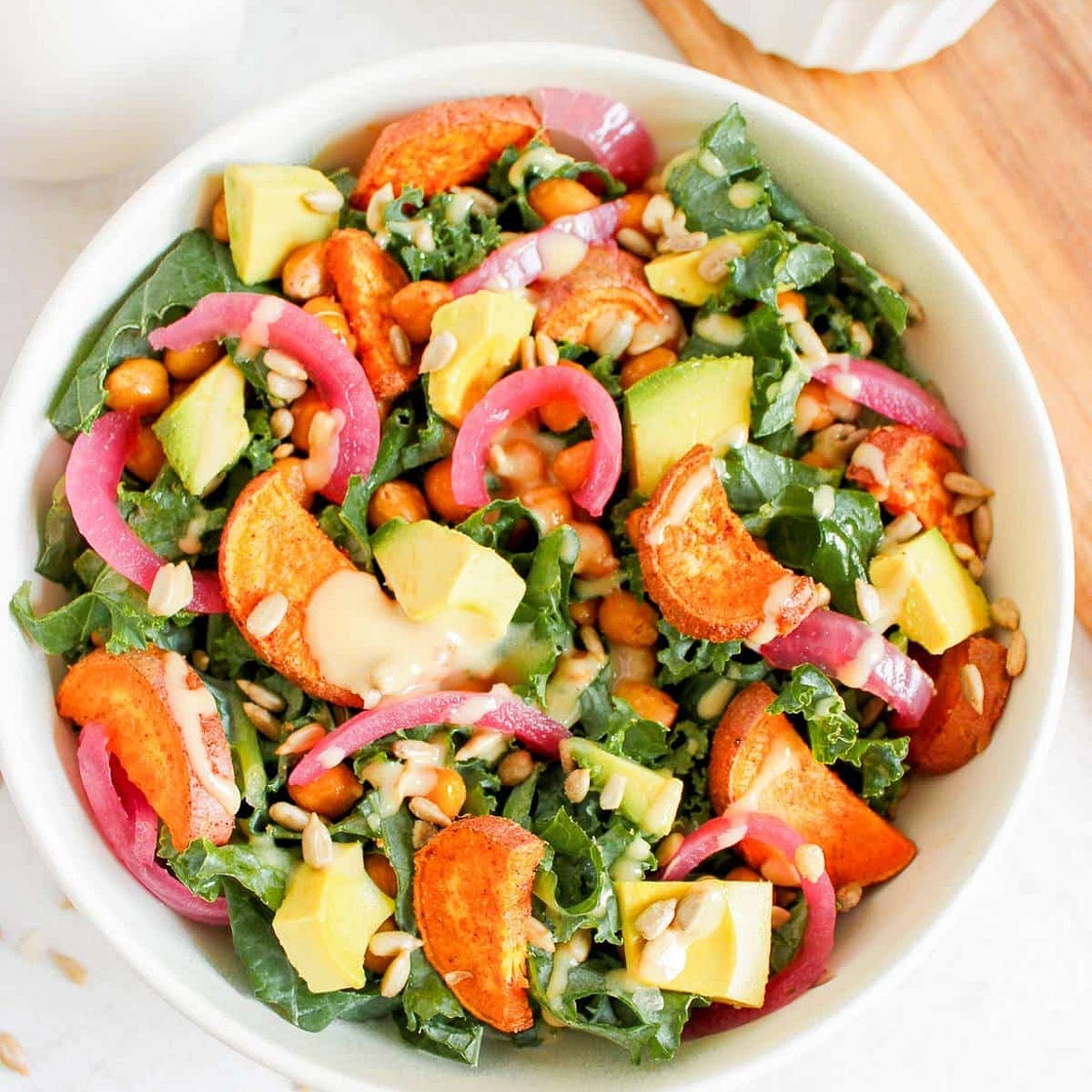 Vegan Fall Salad with Creamy Mustard Tahini Dressing Recipe