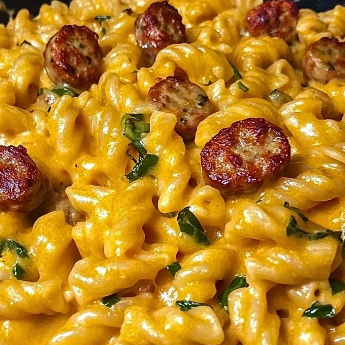 One-Pan White Cheddar Ranch Sausage Magic Pasta
