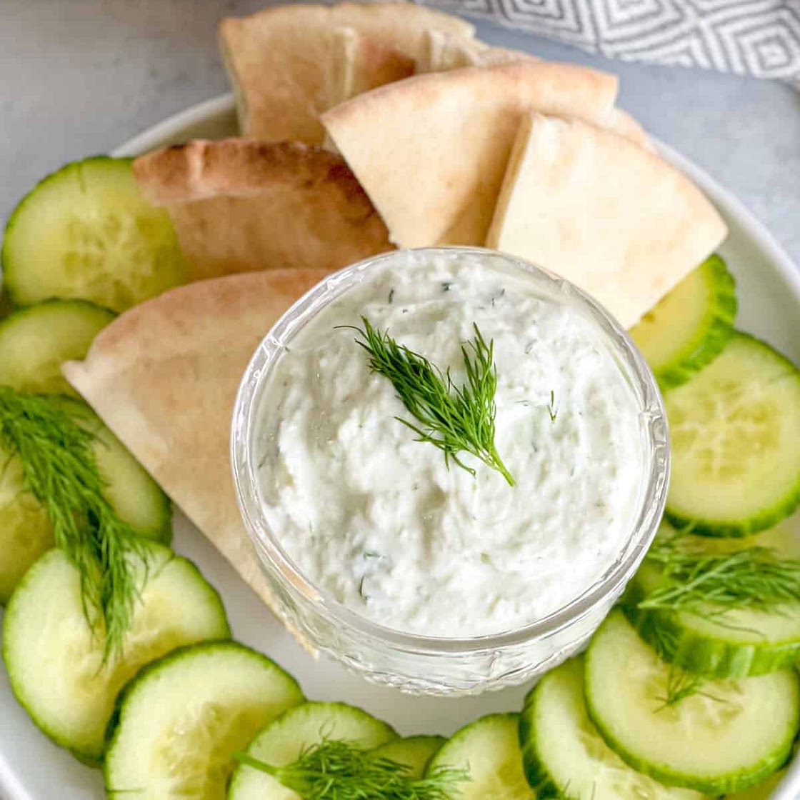 Homemade Tzatziki Sauce (Greek Yogurt and Cucumber)