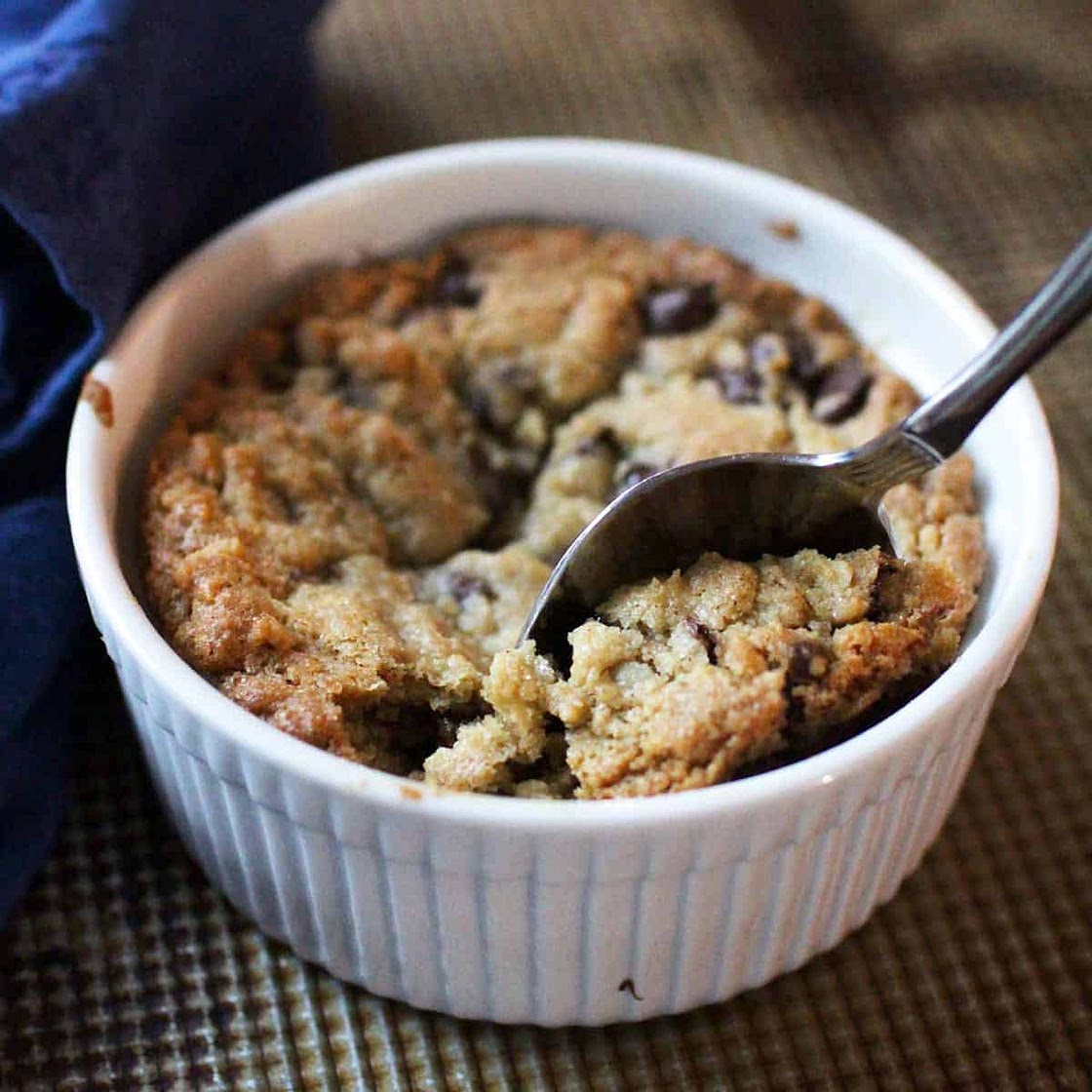 Deep Dish Chocolate Chip Cookie For One