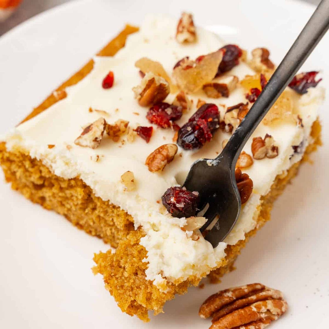 Pumpkin Sheet Cake with White Chocolate Cream Cheese Frosting