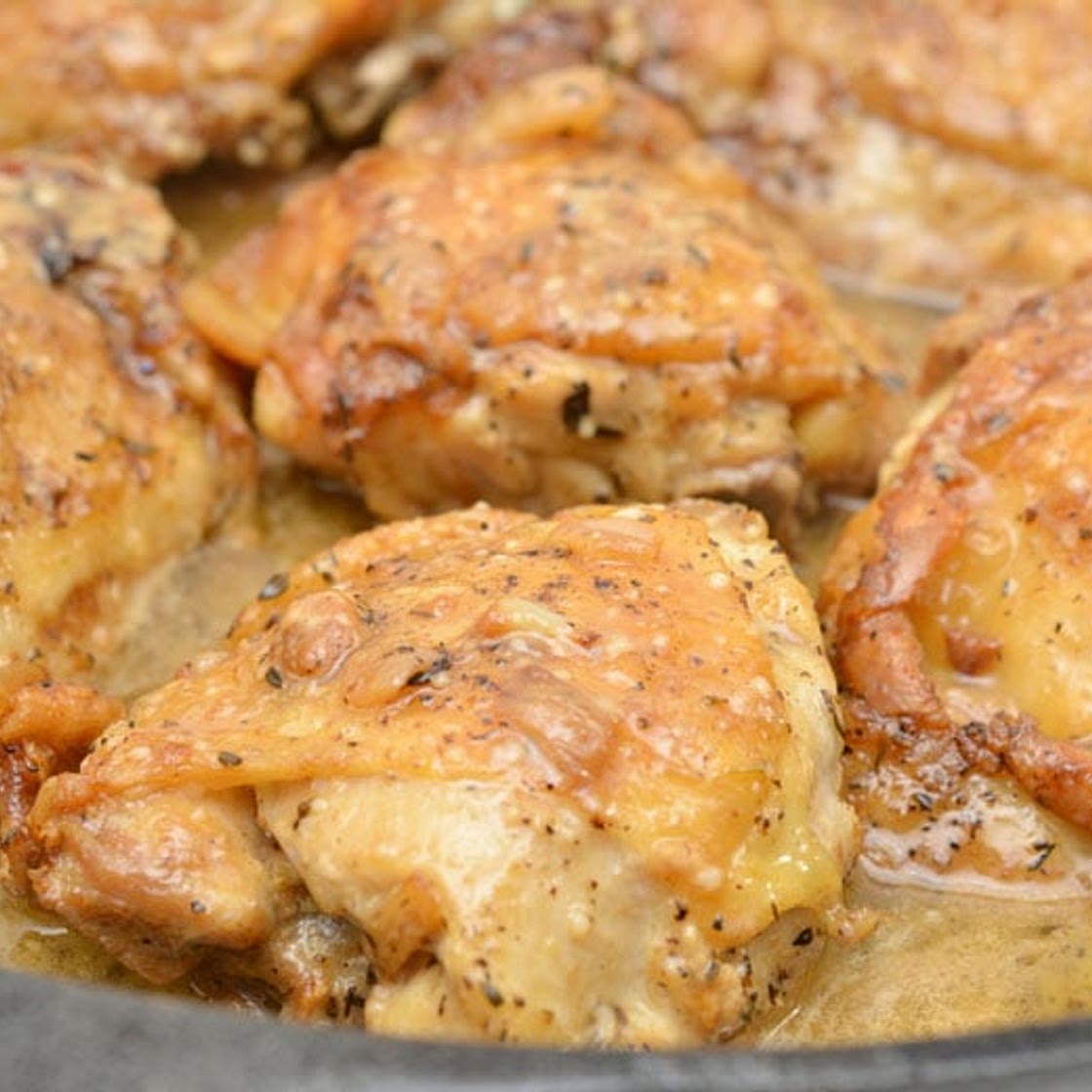 Garlic Roasted Chicken Thighs with Parmesan Gravy (Keto, Low Carb)