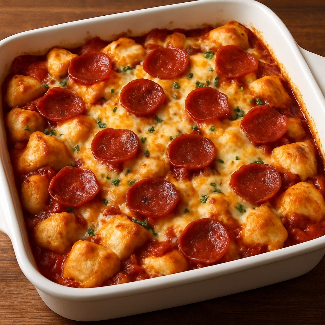 Bubble Up Biscuit Pizza Casserole