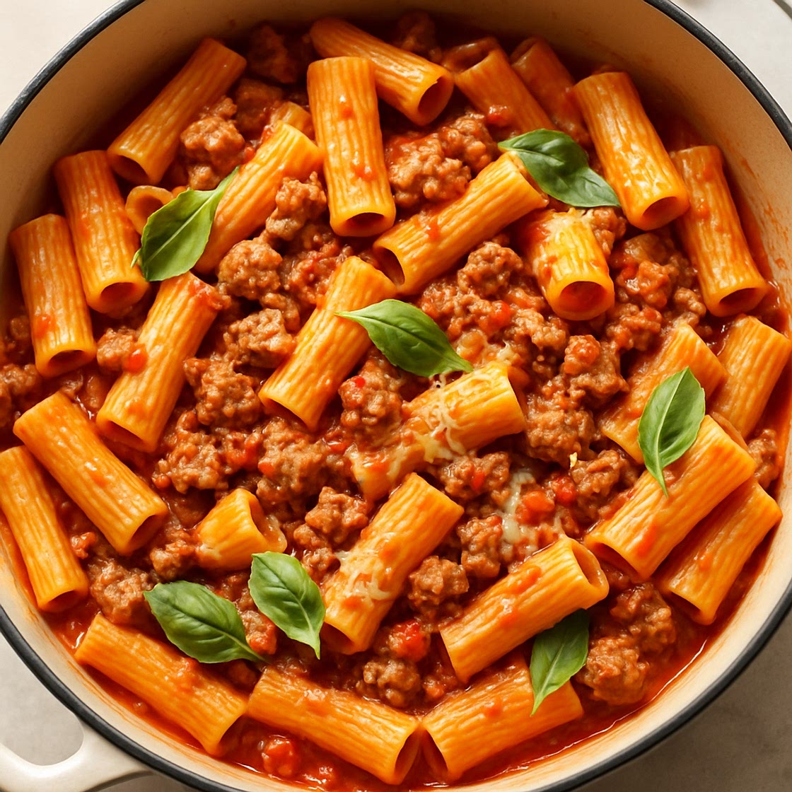 One Pot Italian Sausage Rigatoni