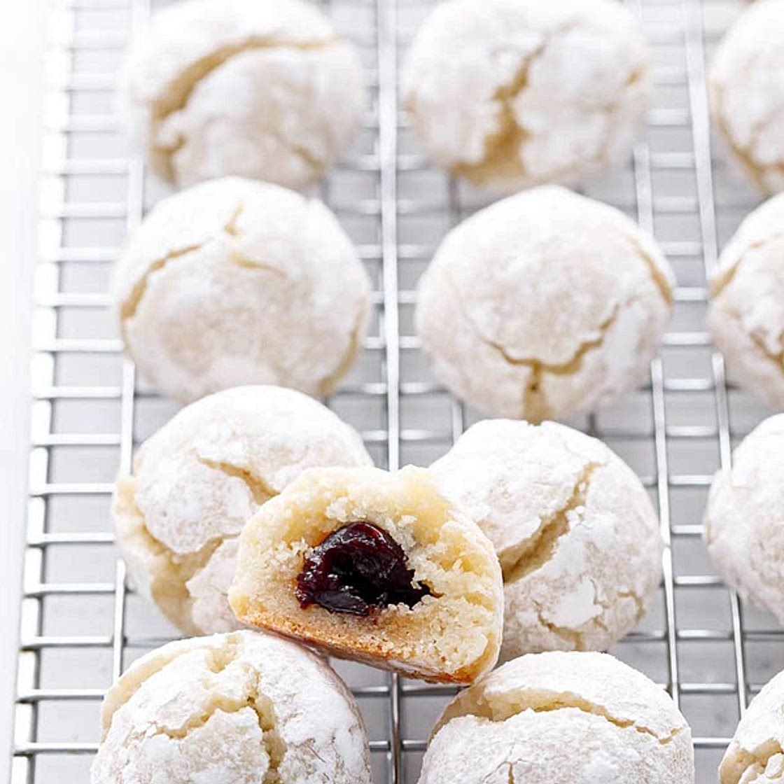 Stuffed Cherry Amaretti Cookies