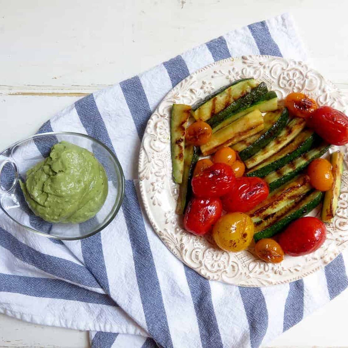 Summer Veggies with Avocado Lime Dip