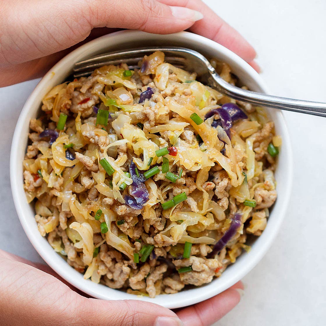 Egg Roll Bowls with Chicken and Cabbage