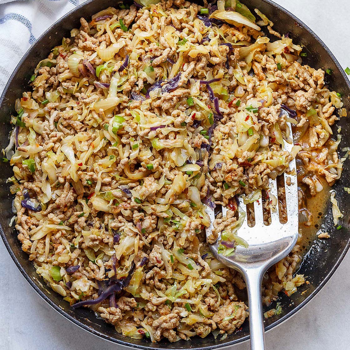 Egg Roll Bowls with Chicken and Cabbage