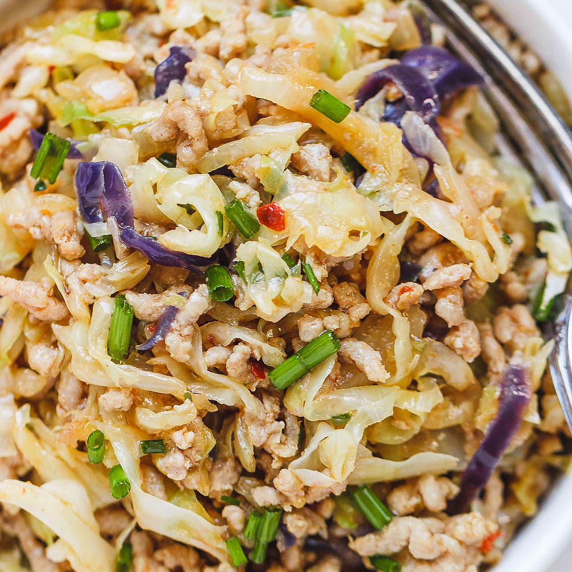 Egg Roll Bowls with Chicken and Cabbage