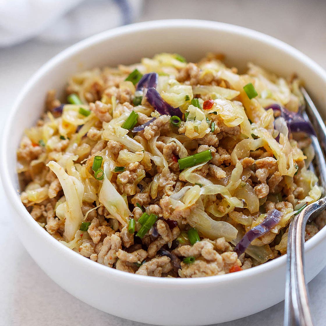 Egg Roll Bowls with Chicken and Cabbage