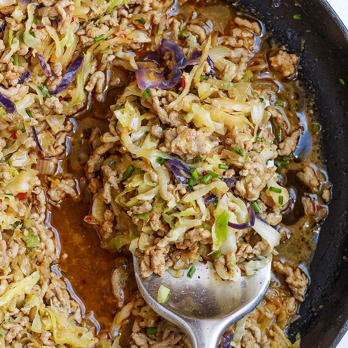 Egg Roll Bowls with Chicken and Cabbage