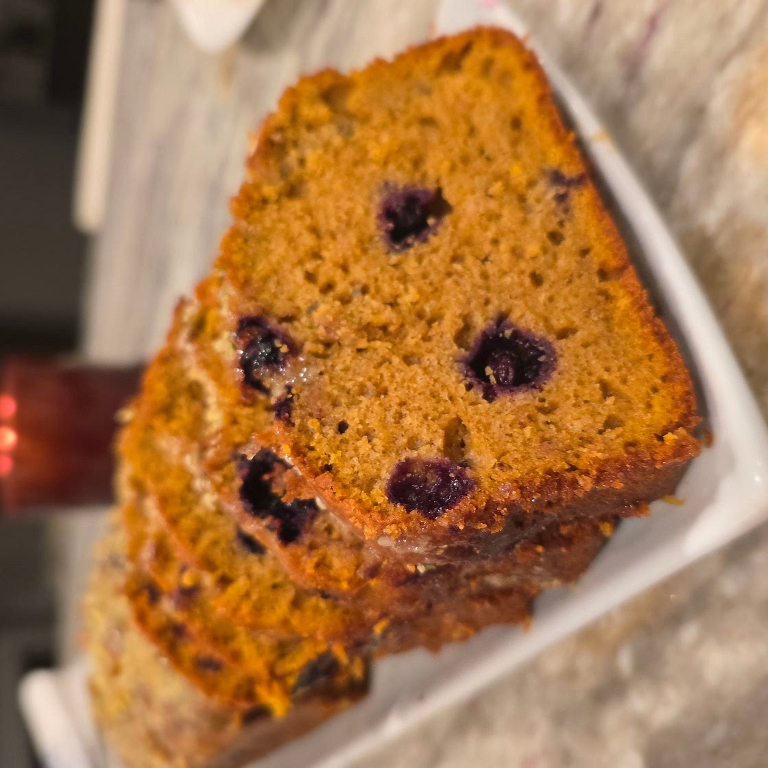 Moist Pumpkin Citrus Loaf with Blueberries