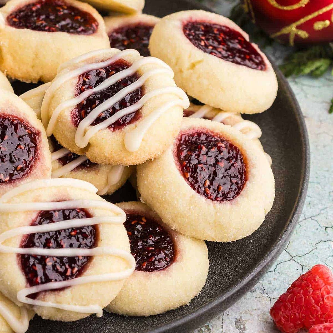 Raspberry Thumbprint Cookies