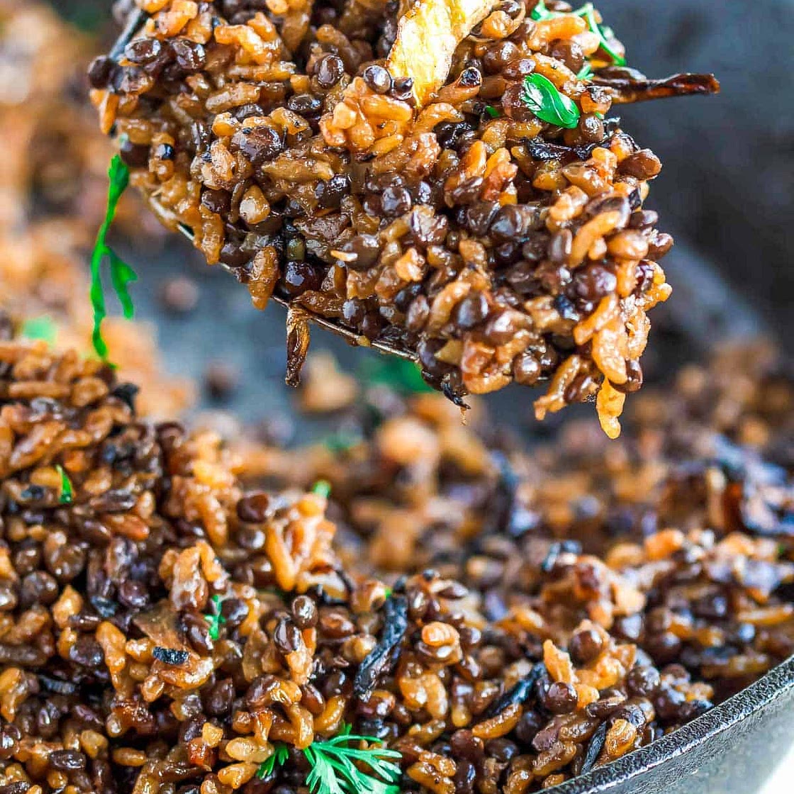 Mujadara: Lentils and Rice with Crispy Onions