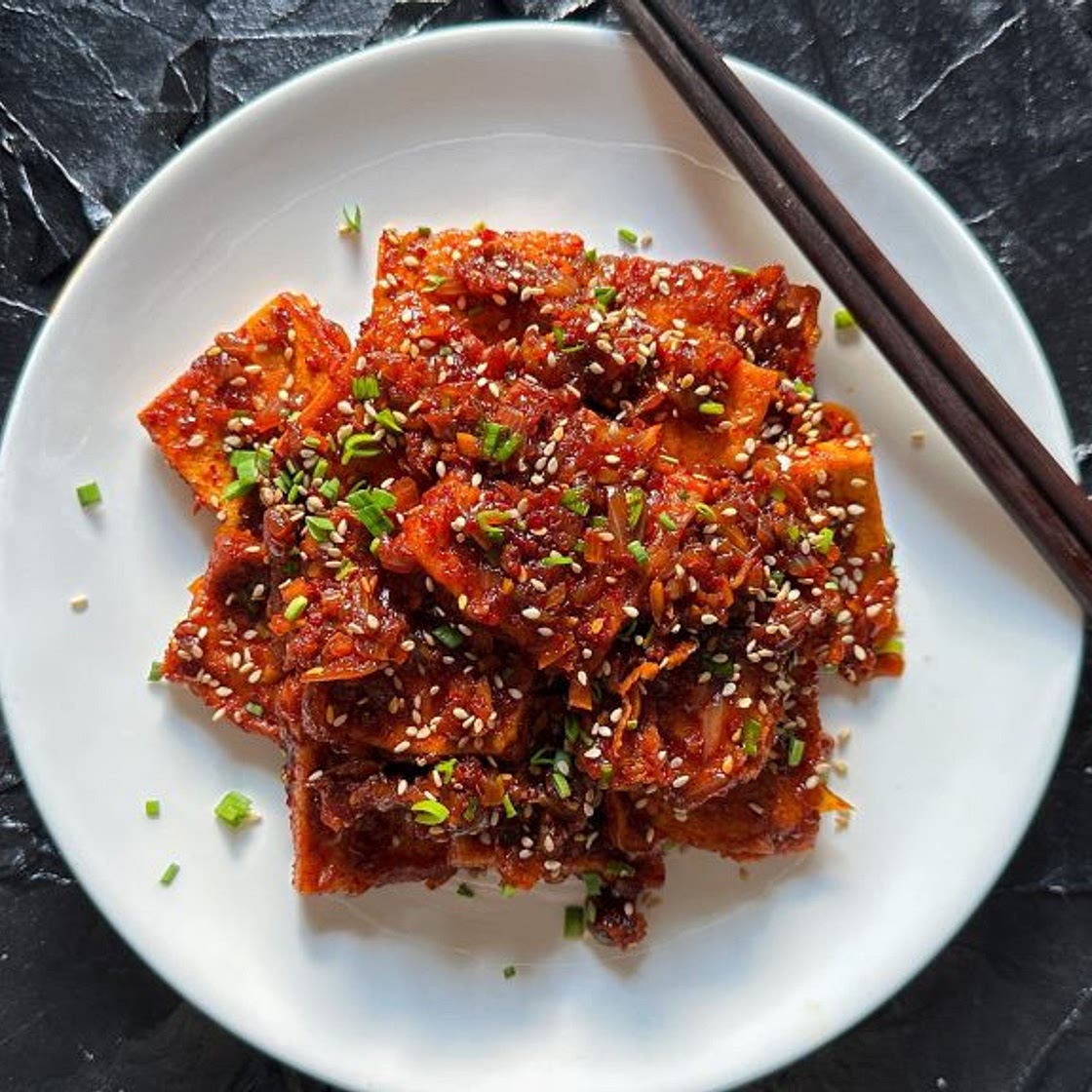 Easy Dubu Jorim (Spicy Korean Braised Tofu)