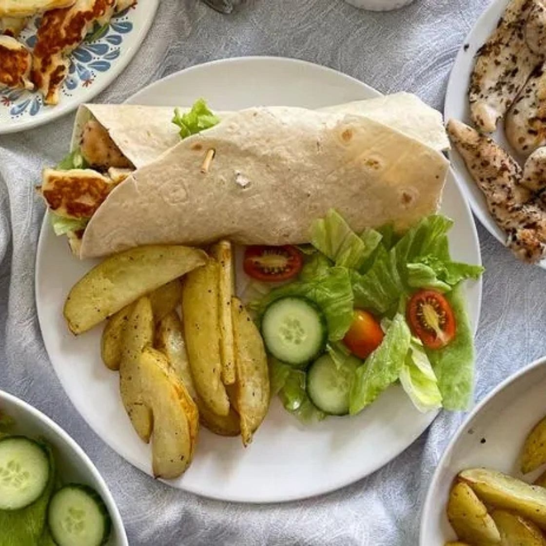 Chicken and Halloumi Wraps
