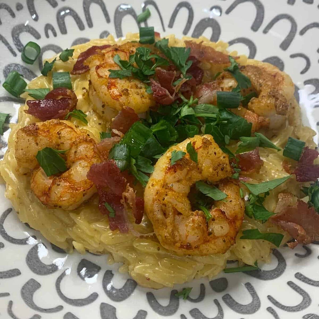 One Pot Shrimp & Grits Style Orzo