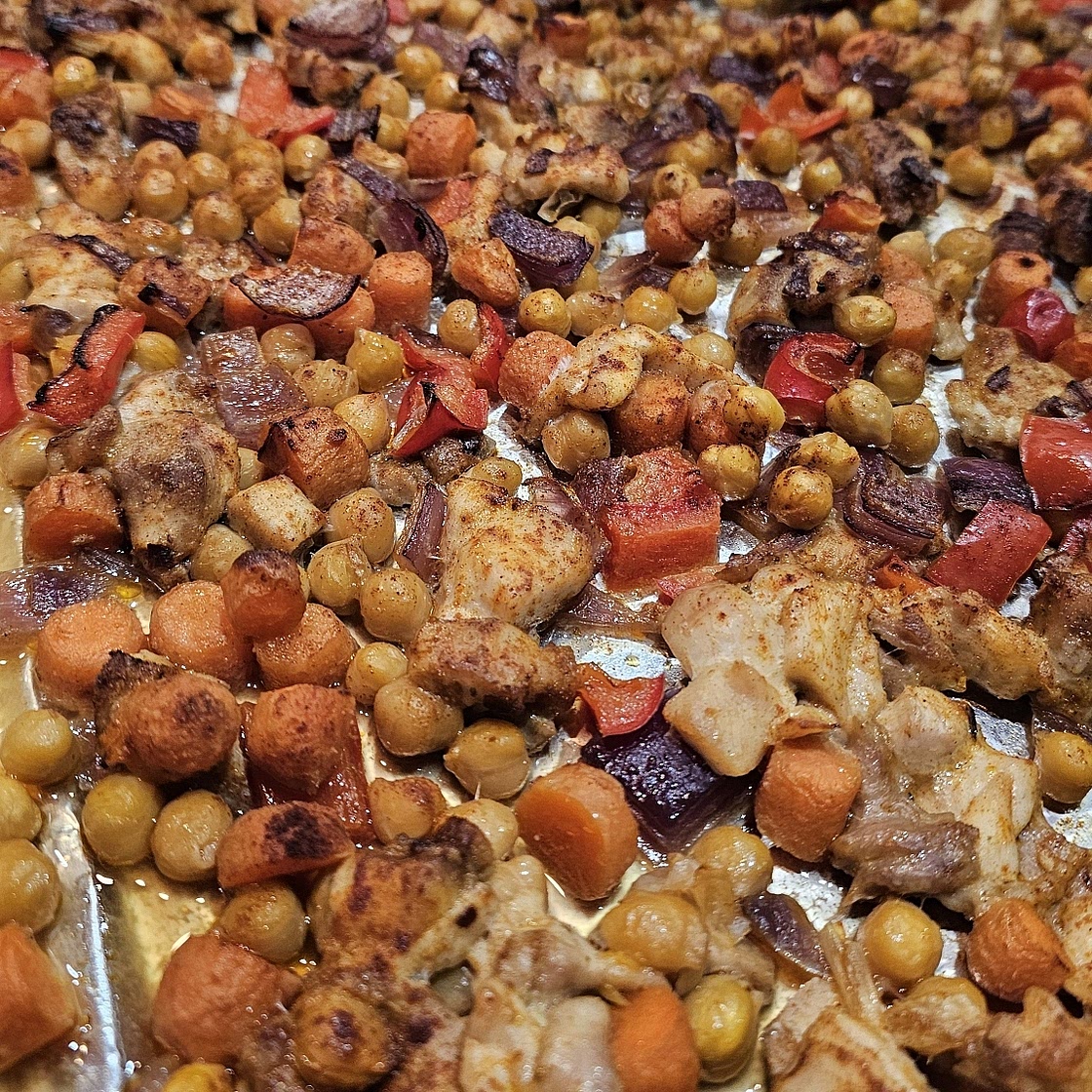 Chicken Shawarma Sheet Pan Dinner