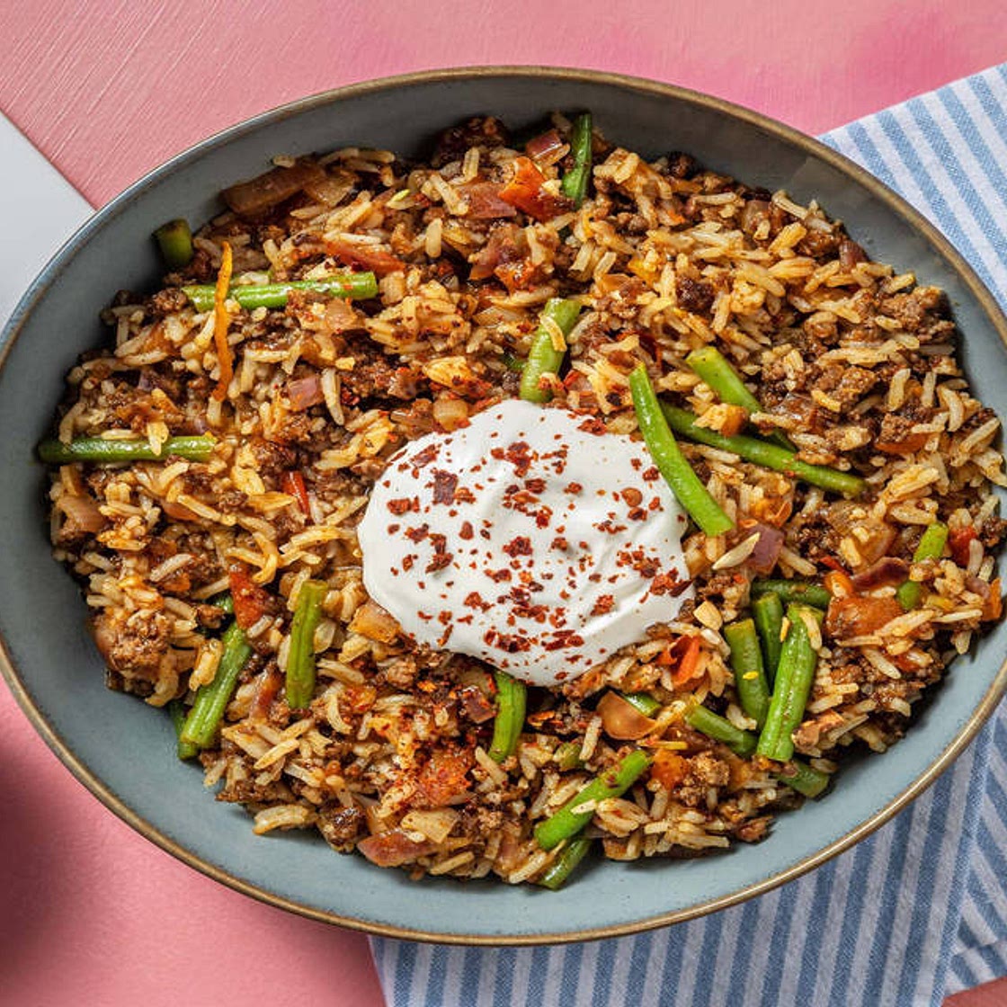 Lamb Rogan Josh Pilaf with Tenderstem®, Mango Chutney and Yoghurt