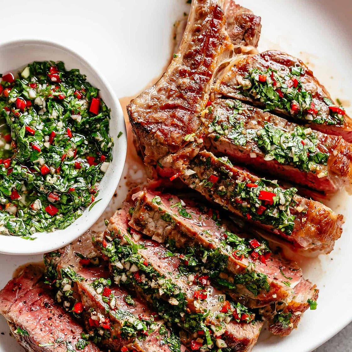 Steaks with Chimichurri (Churrasco from Uruguay & Argentina)