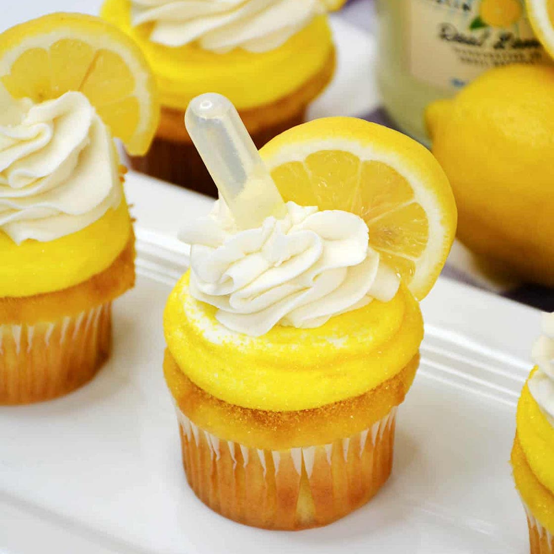 Limoncello Cupcakes with Lemon Frosting