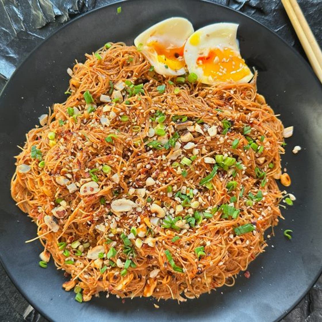 No-Cook Spicy Peanut Butter Rice Vermicelli Noodles