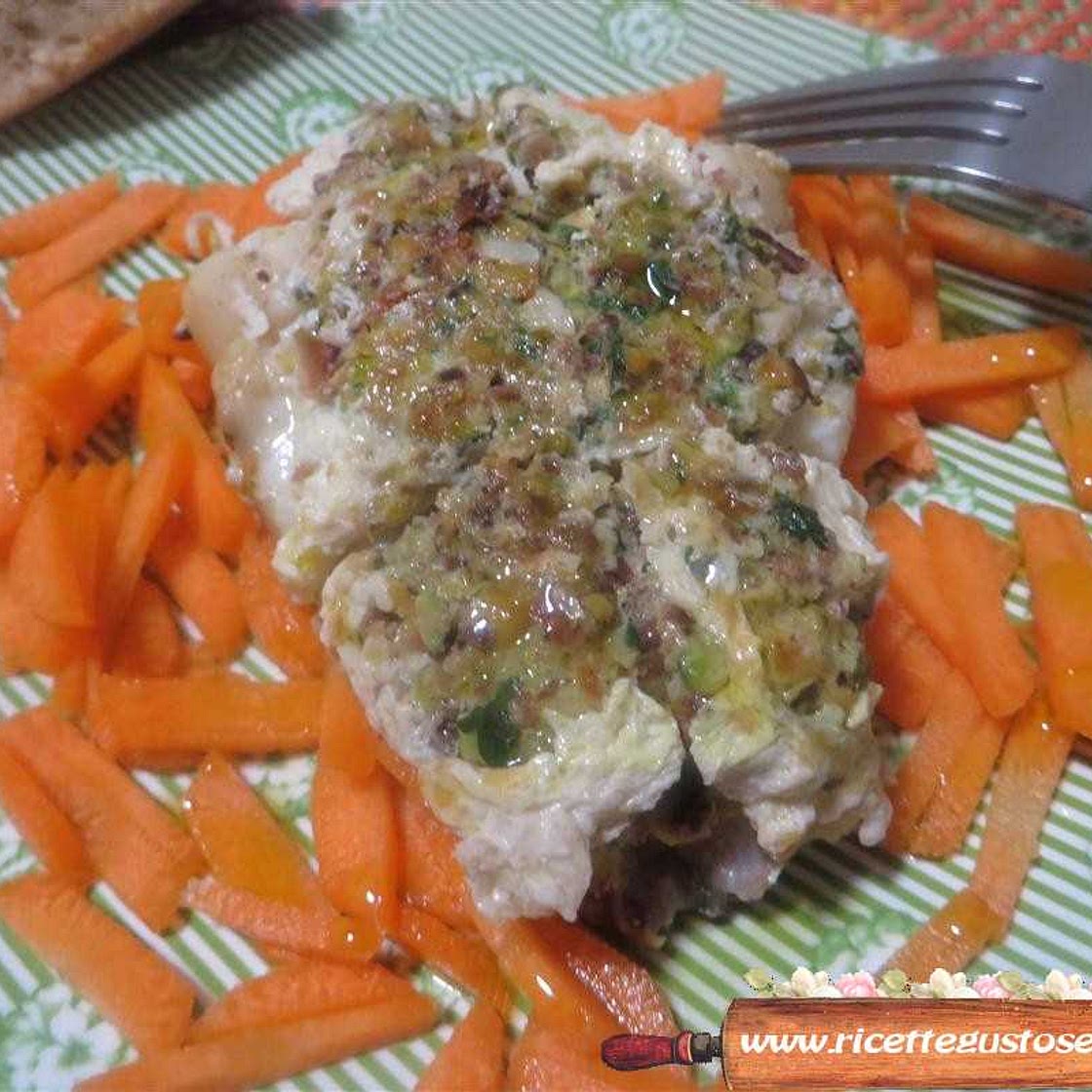 Rana pescatrice farcita ai pistacchi