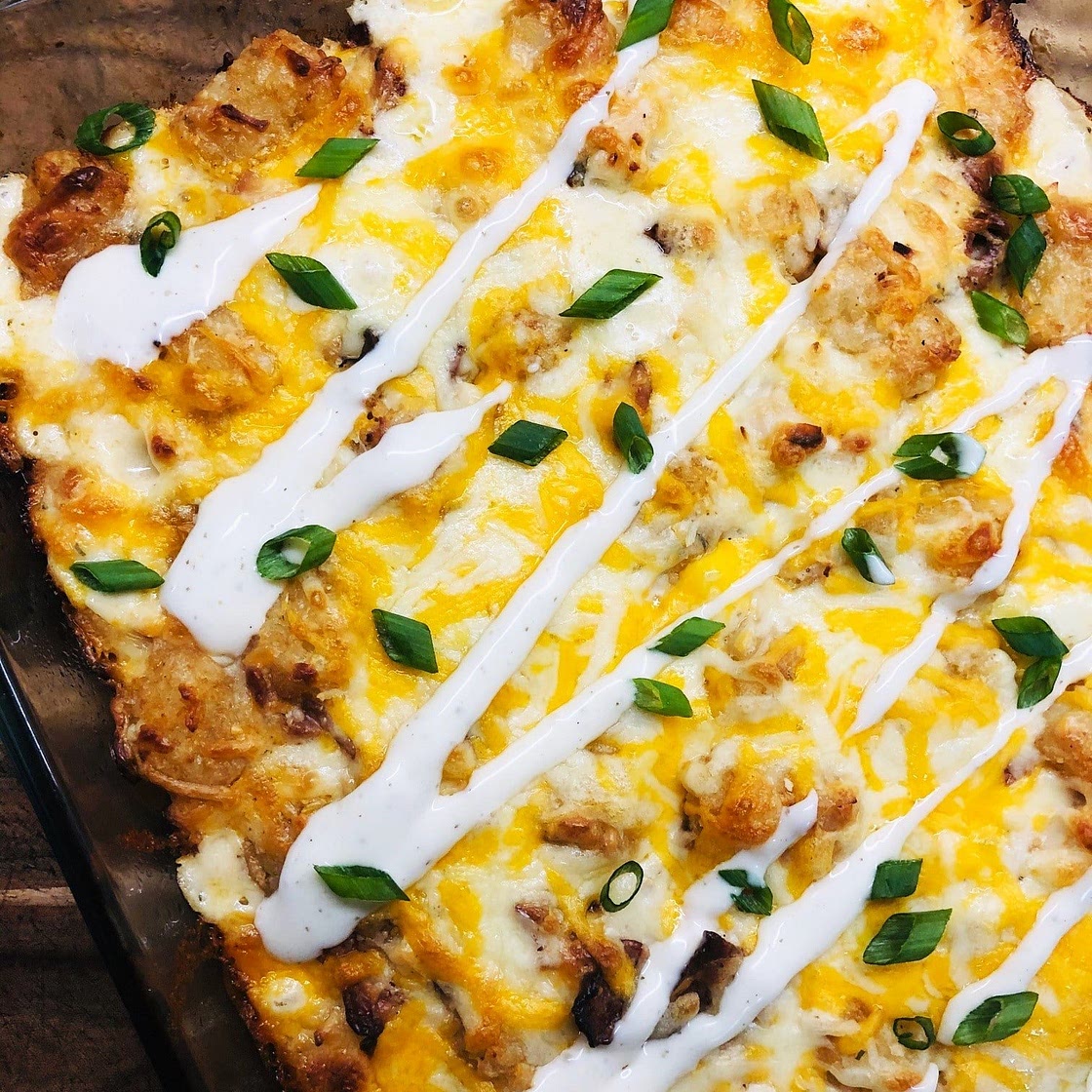 Chicken Bacon Ranch Tater Tot Casserole