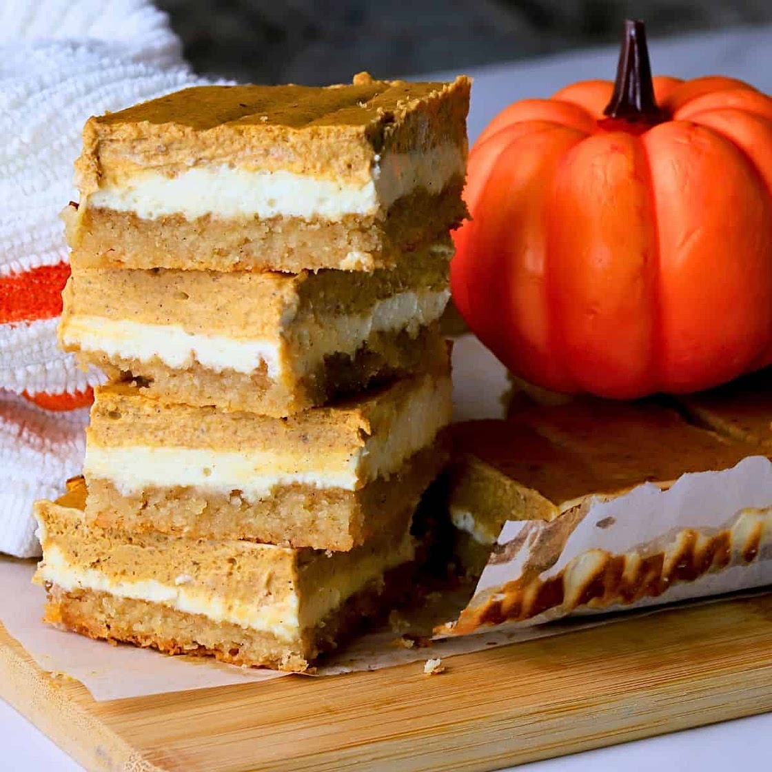 Pumpkin Spice Cheesecake Bars (Low Carb, Gluten Free)