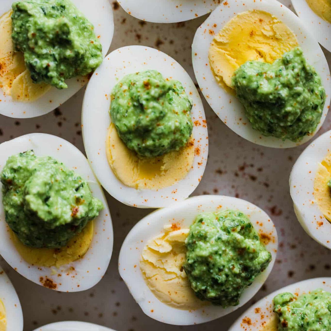 Parmesan Pesto Over Eggs