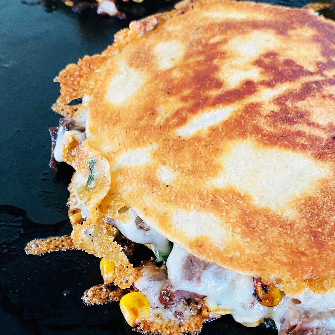 Blackstone Steak and Corn Quesadillas