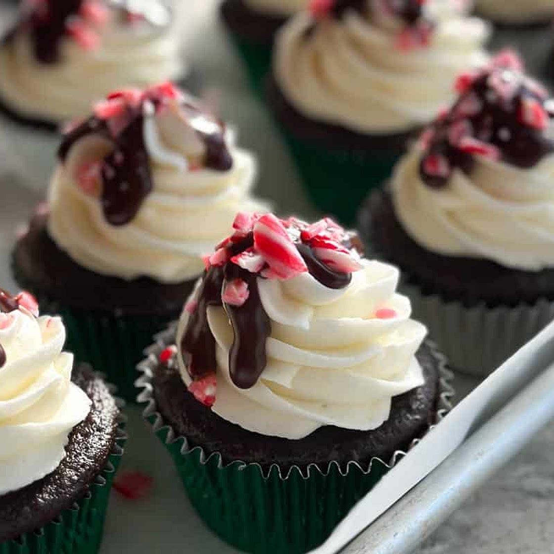 Low FODMAP Chocolate Peppermint Cupcakes
