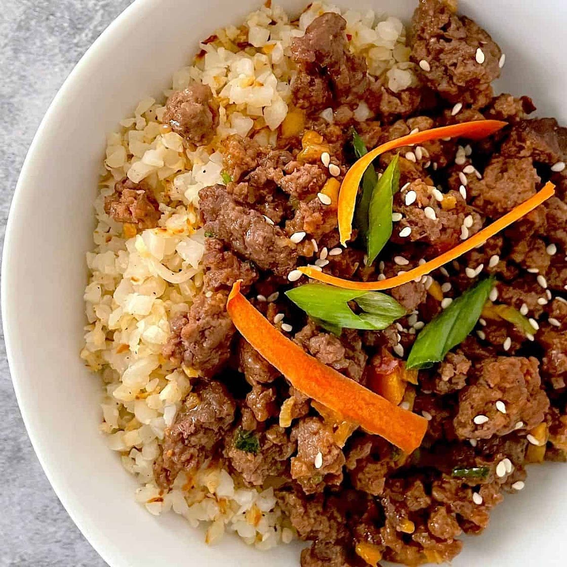 Low Carb Hoisin Beef Bowl Recipe Card