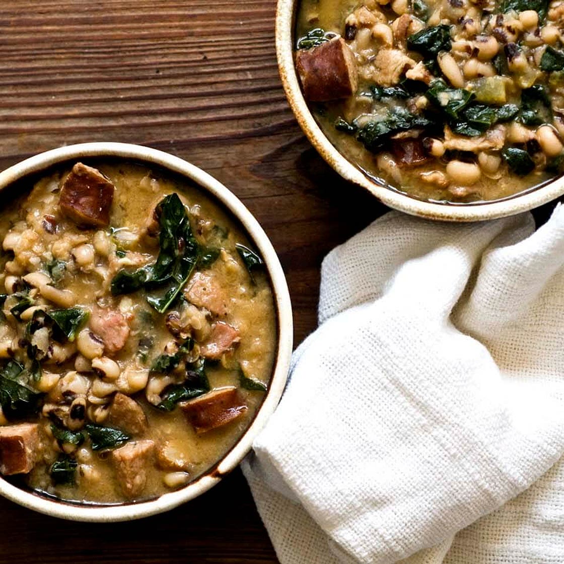 Smoky black-eyed pea and sausage soup