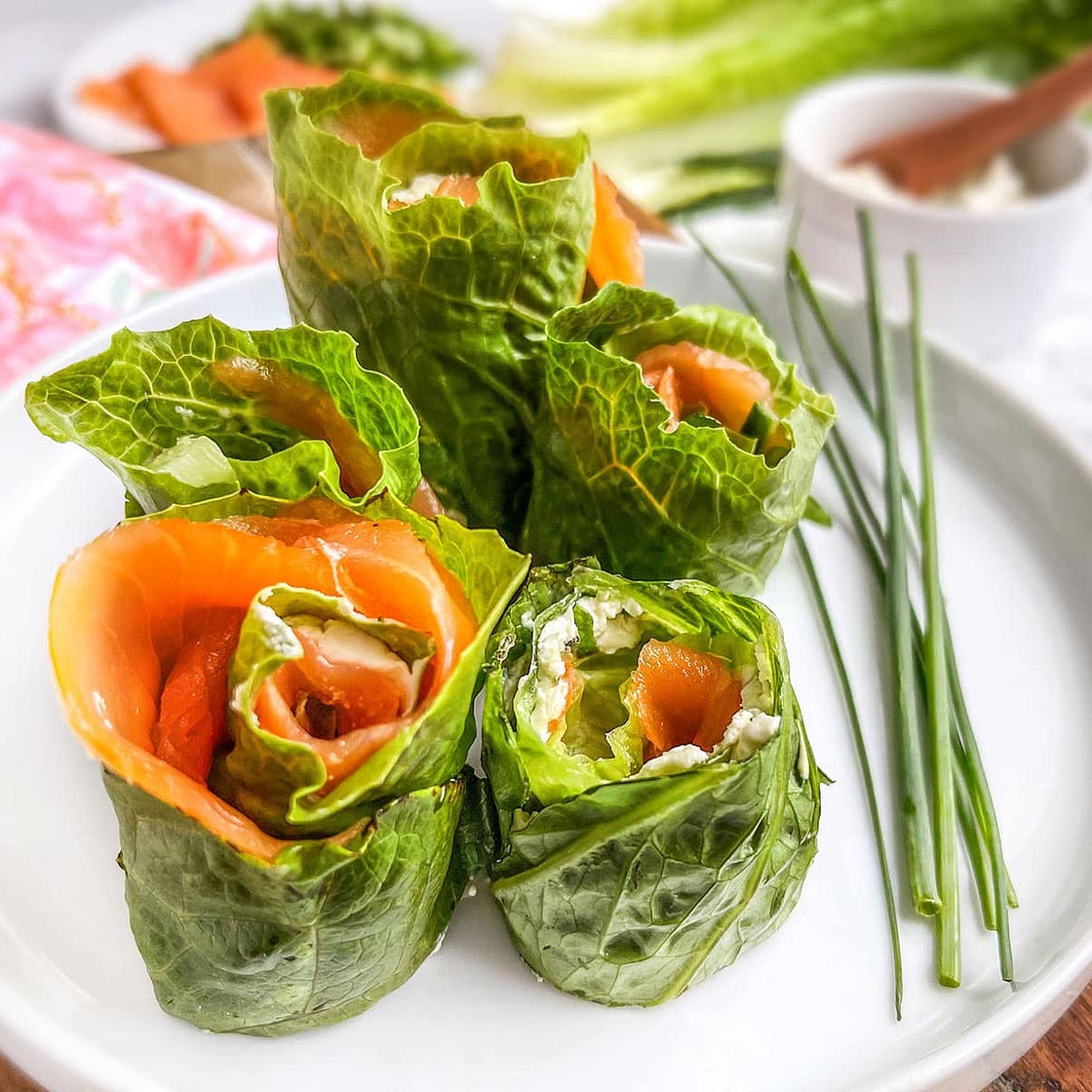 Smoked Salmon Lettuce Rolls Recipe