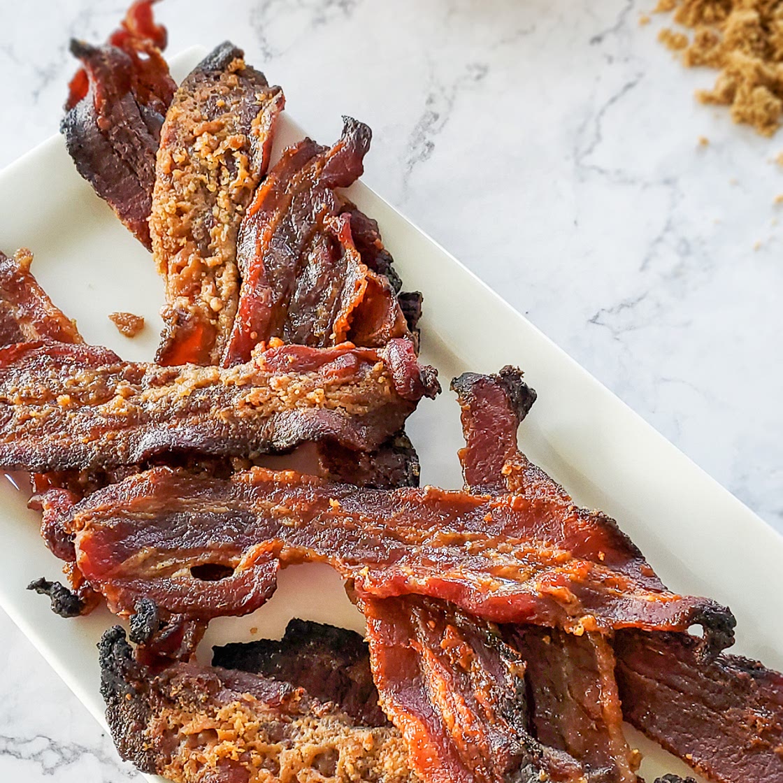 Maple Whiskey and Brown Sugar Candied Bacon