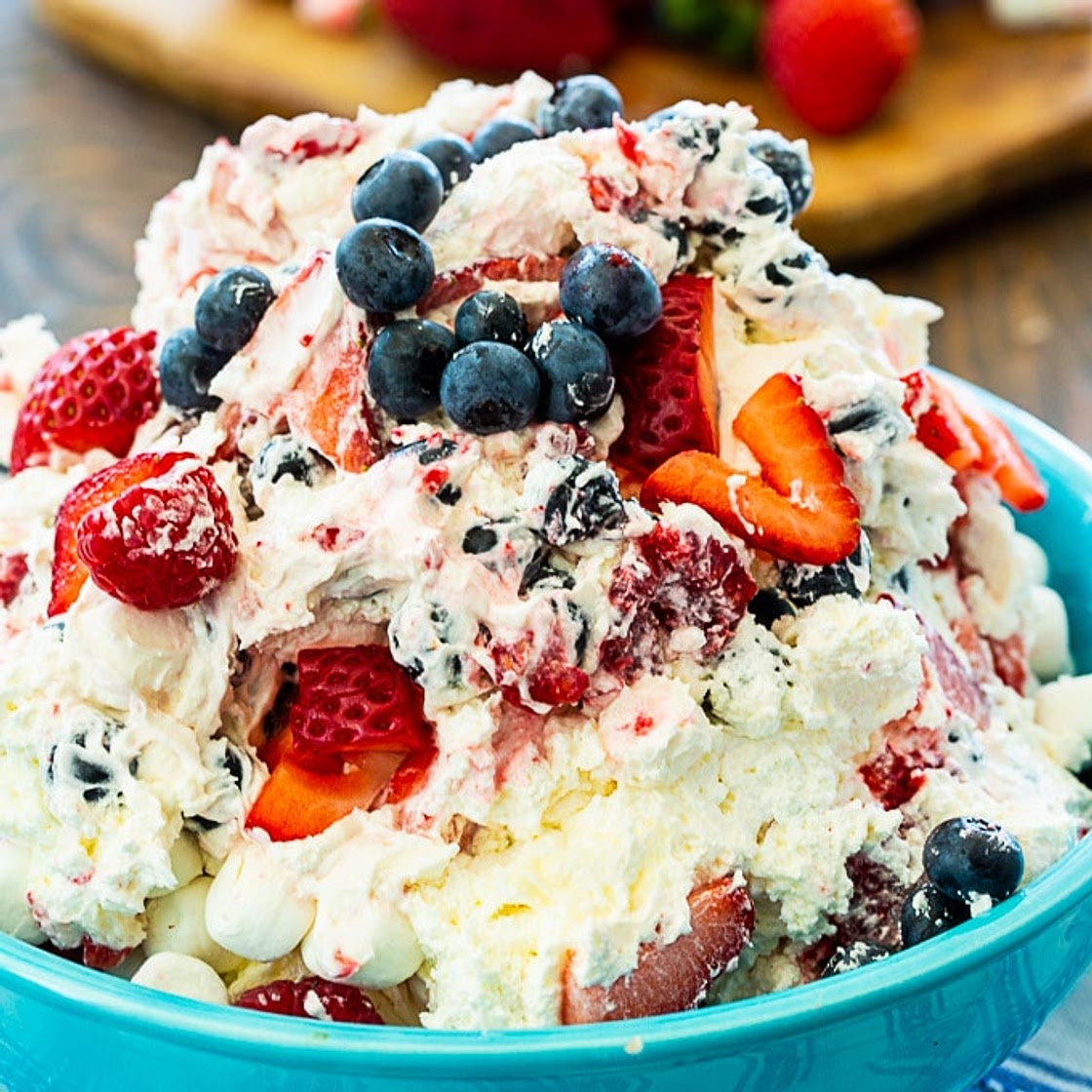 Red, White & Blue Cheesecake Salad