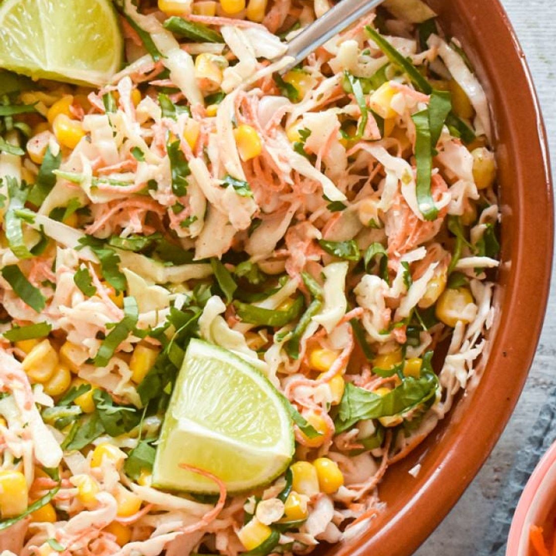 Spicy Cabbage and Corn Slaw