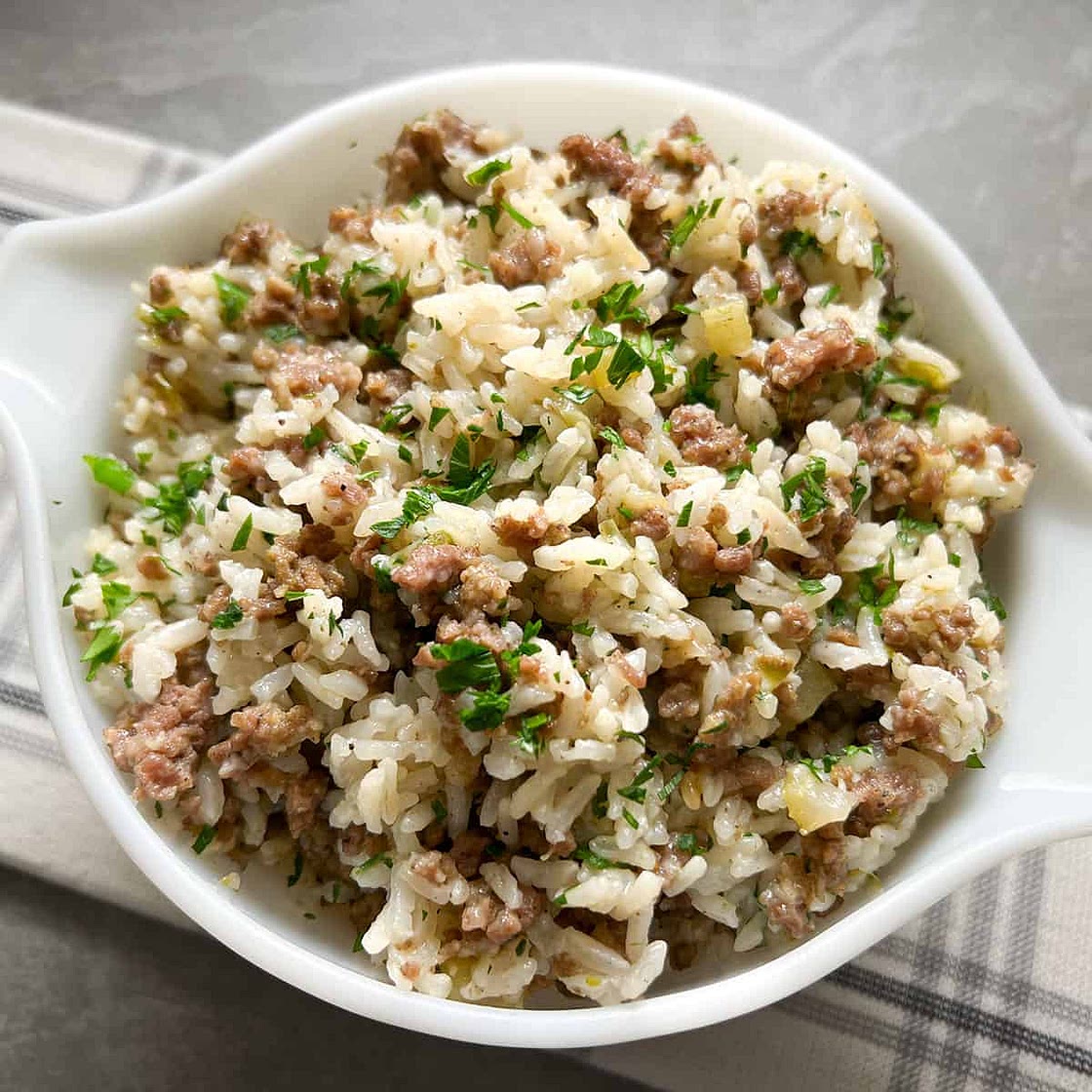 Instant Pot Dirty Rice (Without Livers)