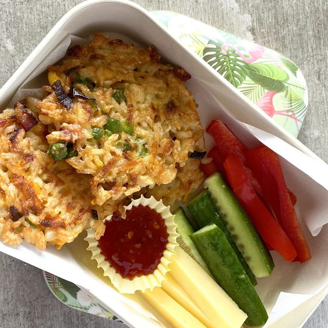 Fried rice fritters recipe