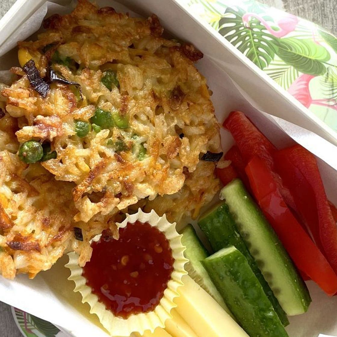 Fried rice fritters recipe