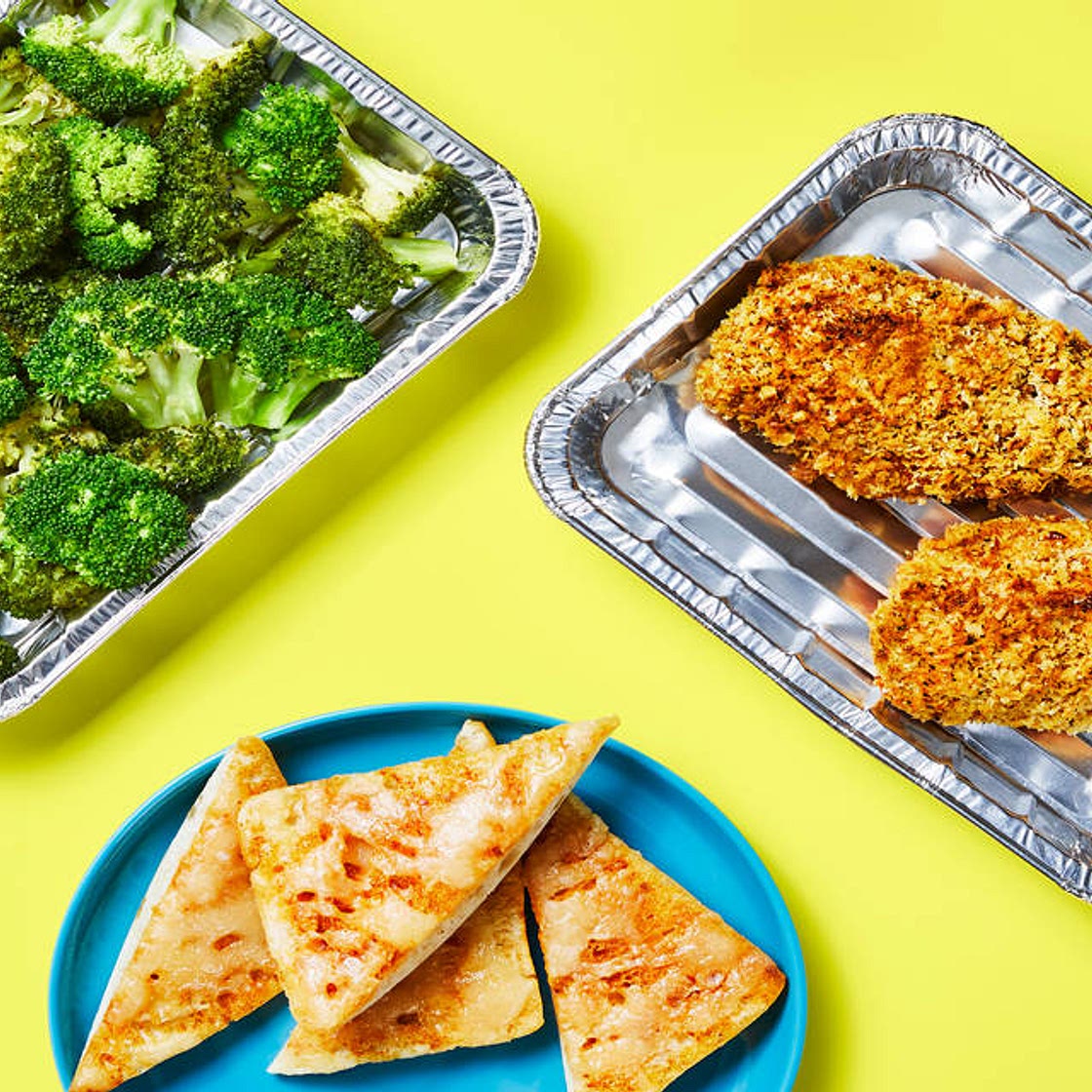 Oven-Ready Walnut-Crusted Chicken with Cheesy Ciabatta & Roasted Broccoli (trays included)