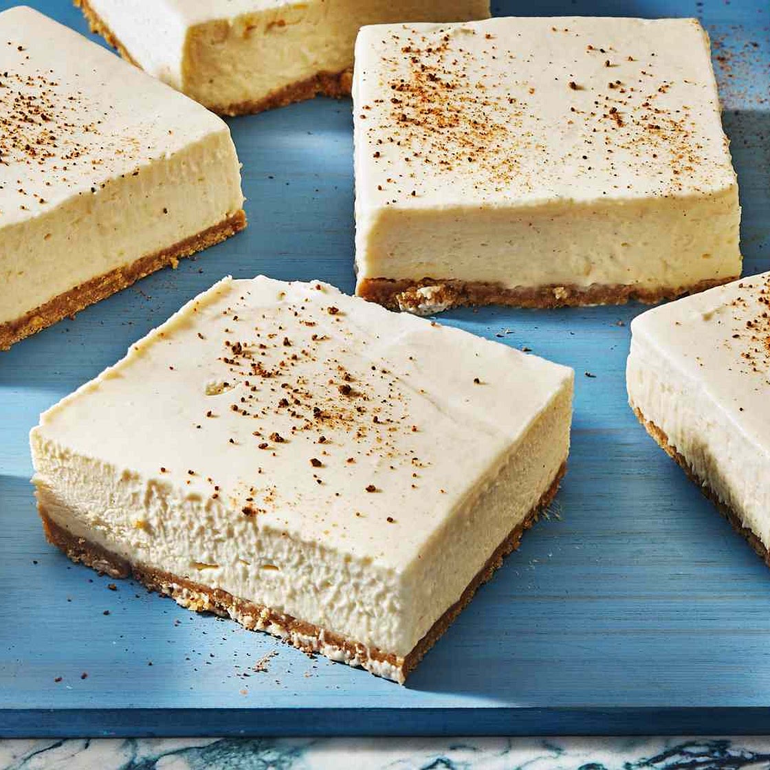 No-Bake Eggnog Cheesecake Bars